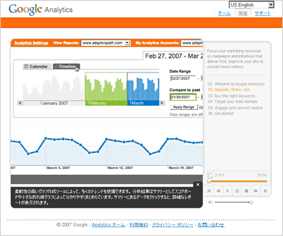 Google Analyticsの『製品紹介ツアー』