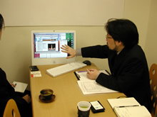 代表石川がヒアリング中