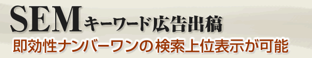 SEMは検索上位表示、即効効果が！