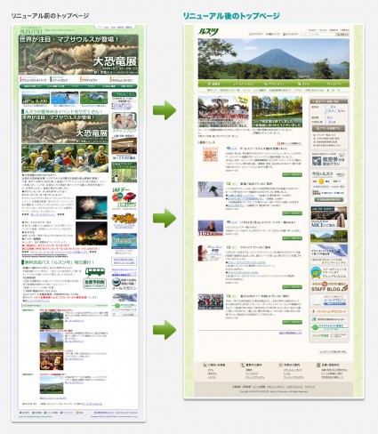大型の液晶ディスプレイ普及にともない、画面の表示領域を拡大したレイアウトとし、写真や文字などを大きくあつかうことで、読みやすくインパクトを伝えられるように心がけました。