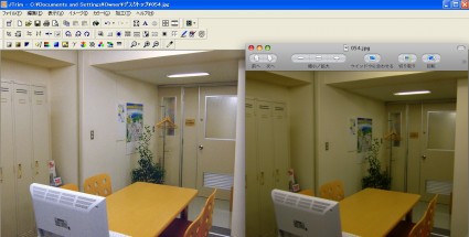 ▲左が補正after、右が補正before画像。設定してきれいに撮影すれば補正する必要もないのですよね（撮影者：汗）