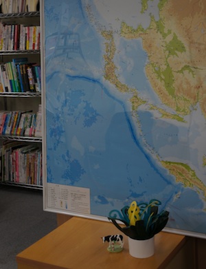 hokkaidomap アイタスオフィス内にある北海道を中心とした日本全図